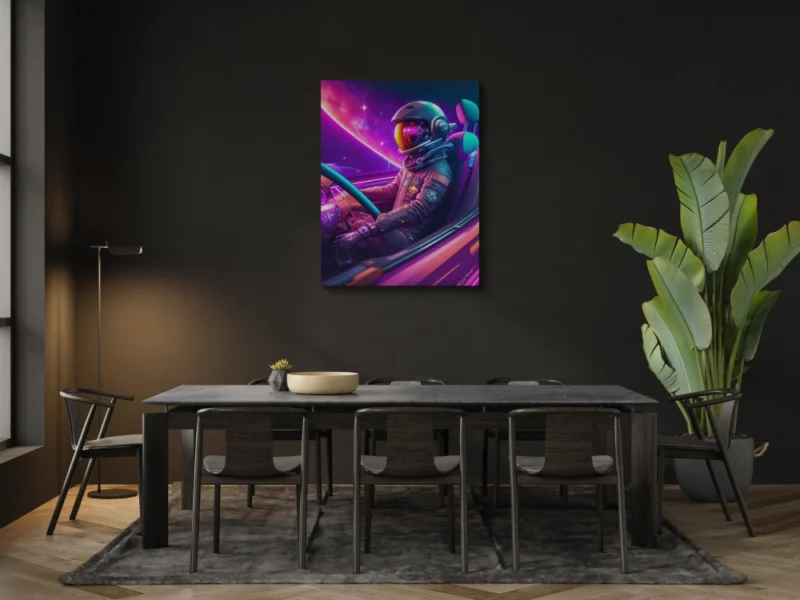 Canvas schilderij space man collectie boven tafel